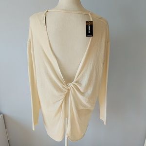 NEW Express Open Back Sweater White Oversized